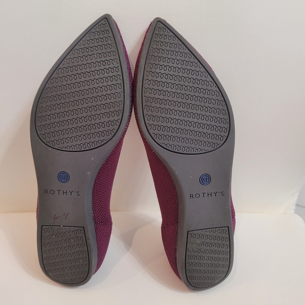 Rothy's The Point Women's Size 5 W US Burgundy Pointed Toe Slip On Flat Shoes - Picture 14 of 15